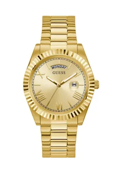 Gold Tone Case Stainless Steel Watch