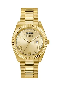 Gold Tone Case Stainless Steel Watch