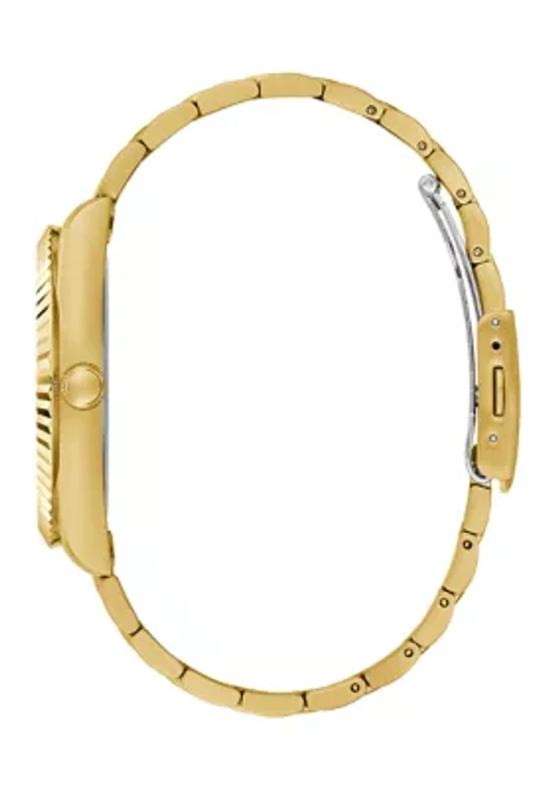 Gold Tone Case Stainless Steel Watch