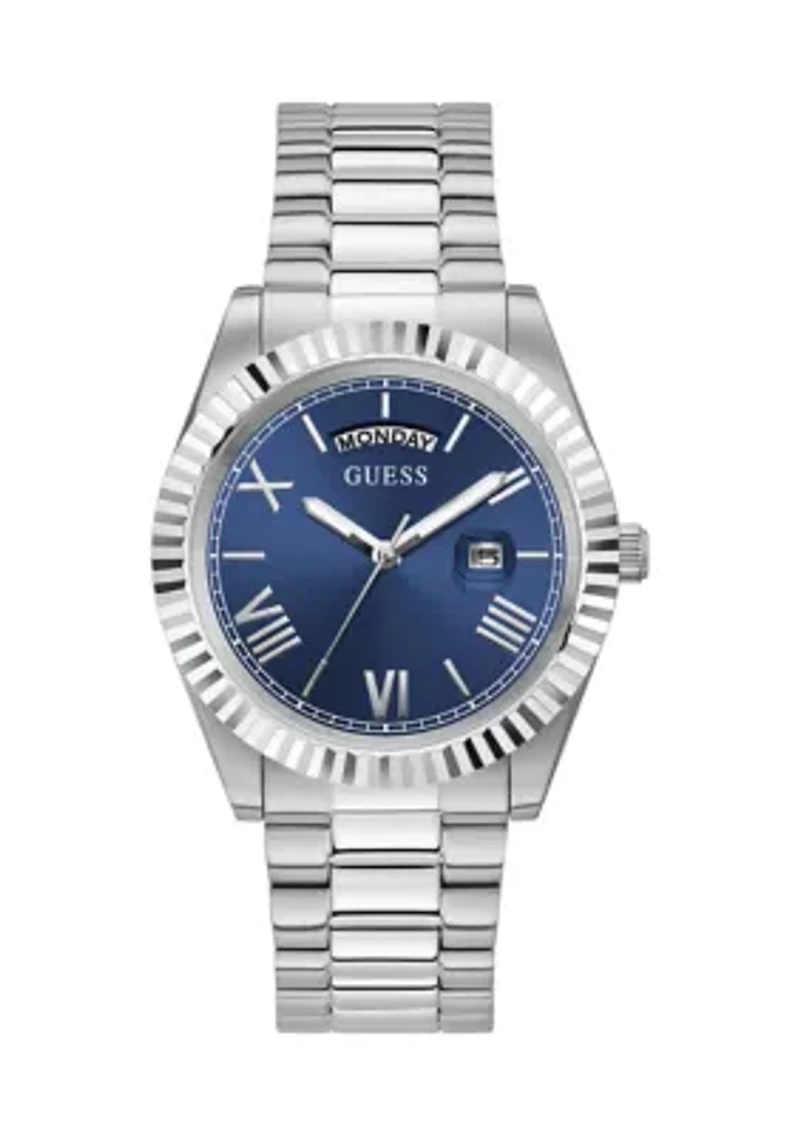 Silver Tone Case Stainless Steel Watch