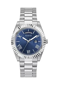 Silver Tone Case Stainless Steel Watch
