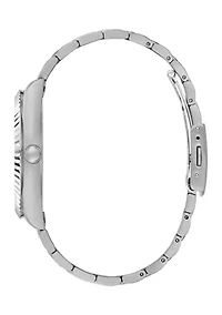 Silver Tone Case Stainless Steel Watch