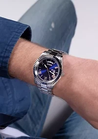 Silver Tone Case Stainless Steel Watch