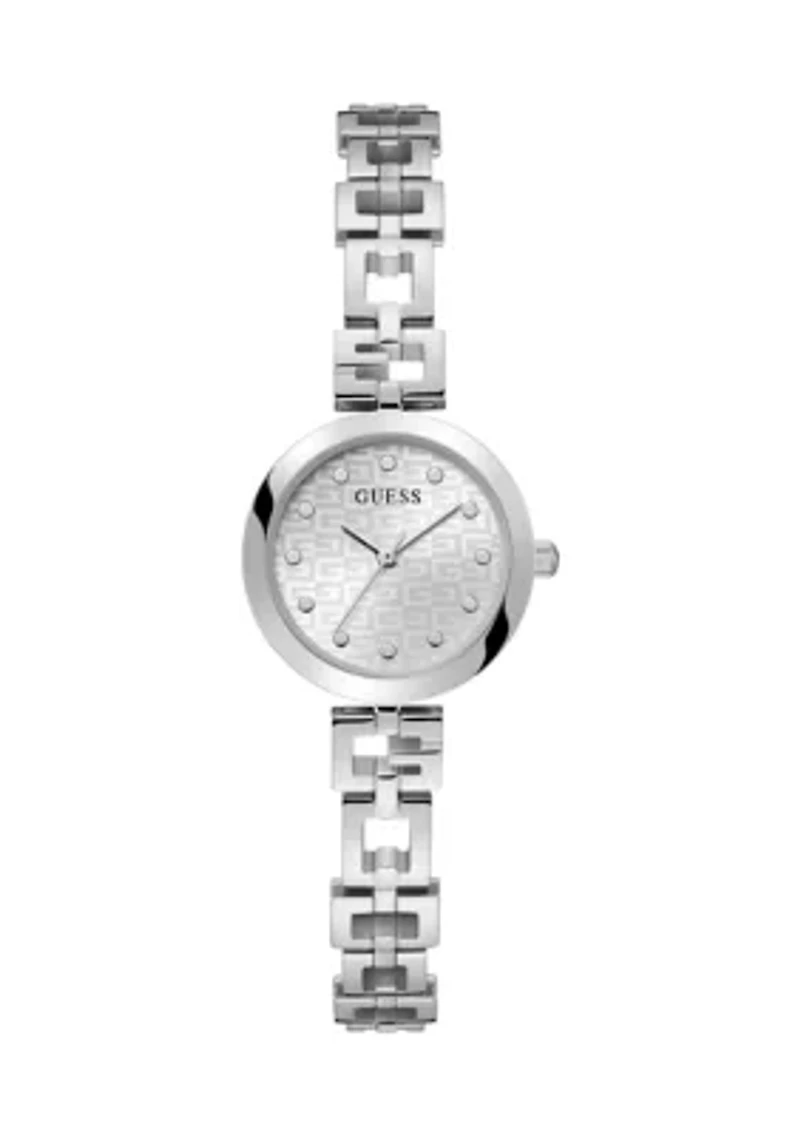 Silver Tone Case Stainless Steel Watch