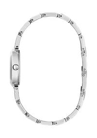 Silver Tone Case Stainless Steel Watch