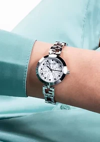Silver Tone Case Stainless Steel Watch