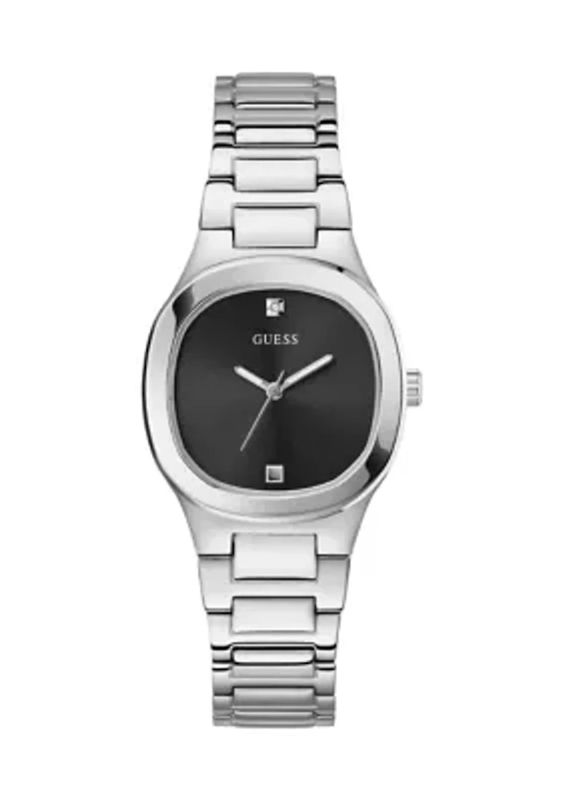 Silver Tone Case Stainless Steel Watch