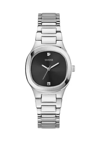 Silver Tone Case Stainless Steel Watch