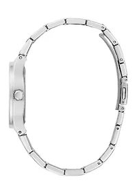 Silver Tone Case Stainless Steel Watch