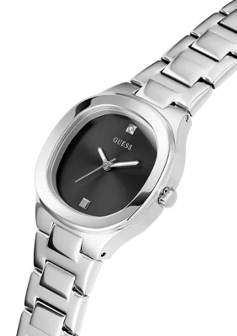 Silver Tone Case Stainless Steel Watch
