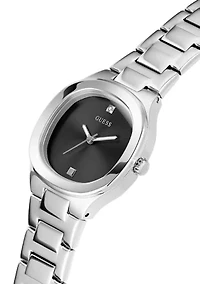 Silver Tone Case Stainless Steel Watch