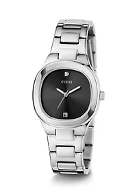 Silver Tone Case Stainless Steel Watch