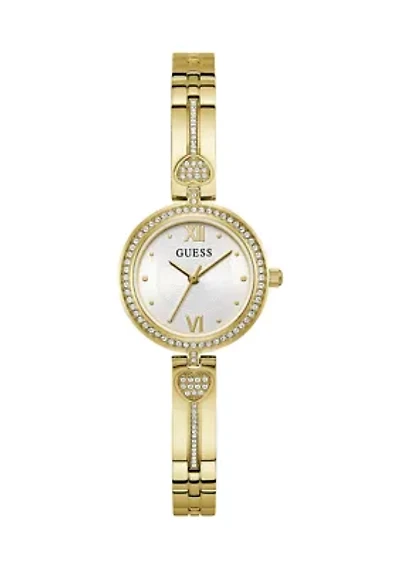 Gold Crystal Bangle Watch 