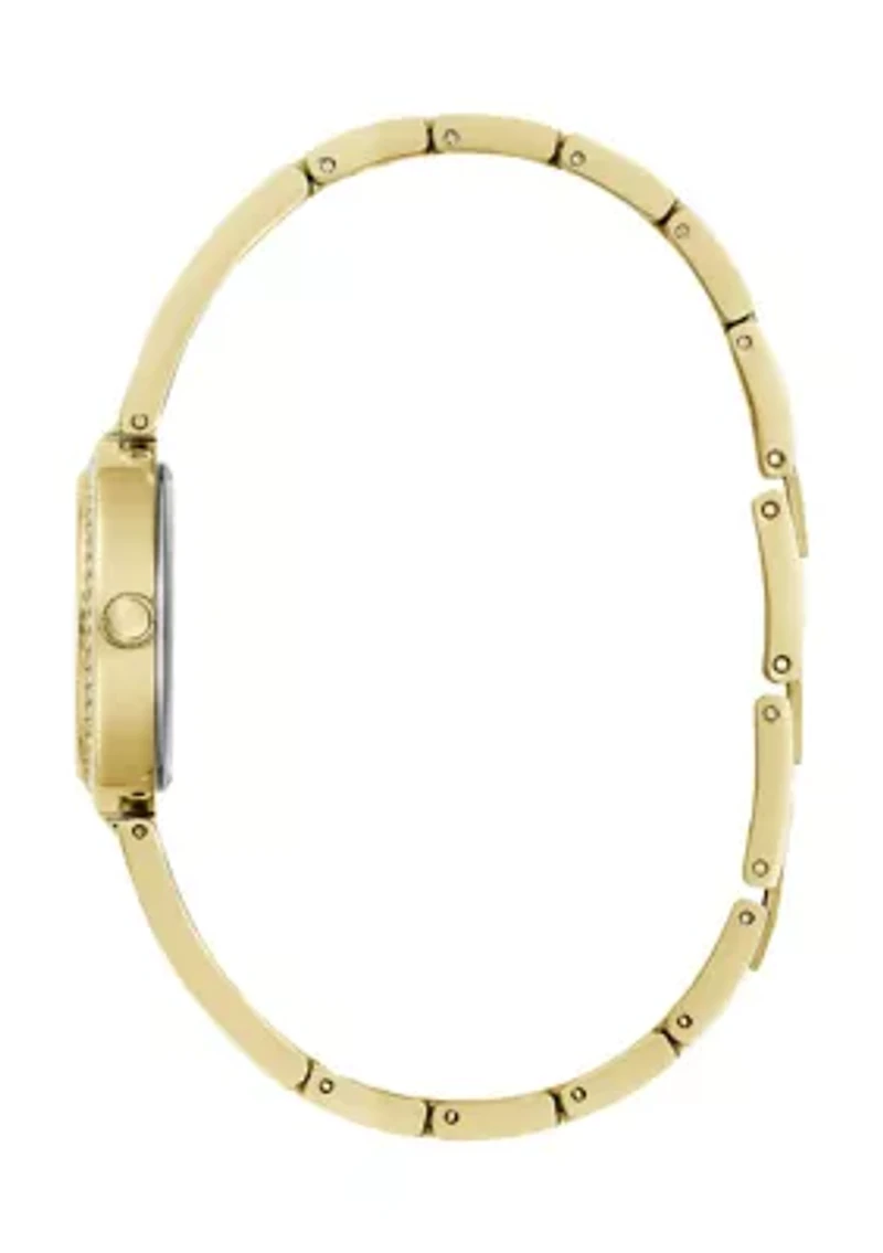 Gold Crystal Bangle Watch 