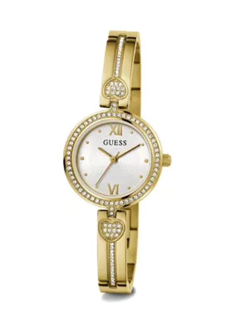 Gold Crystal Bangle Watch 