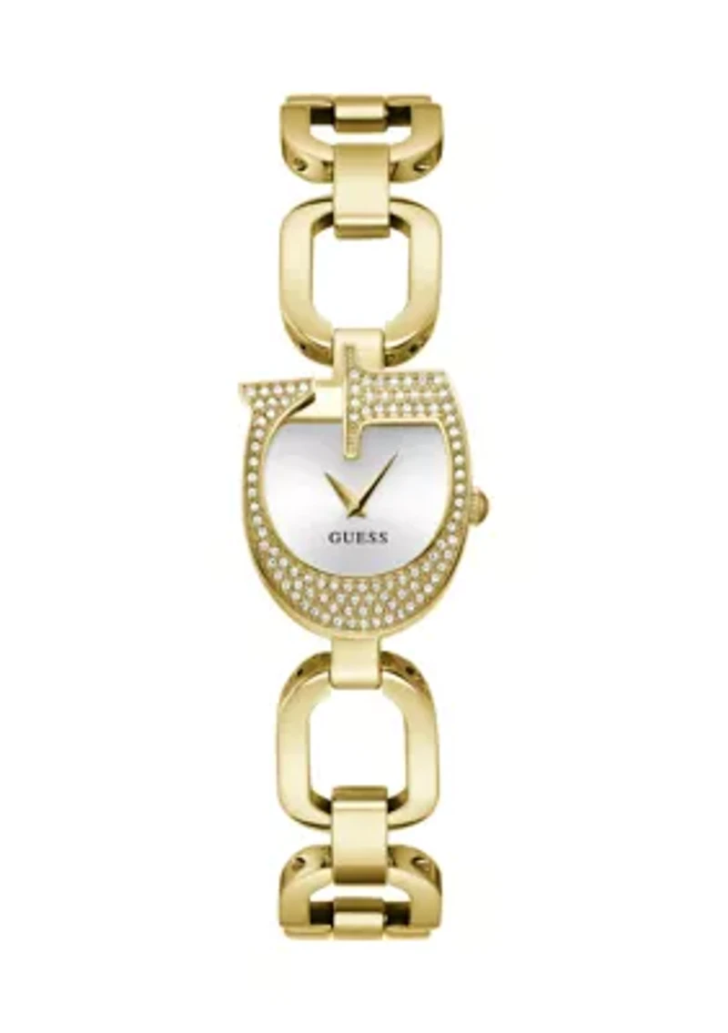 Gold Tone Analog Logo Watch