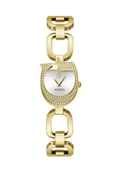 Gold Tone Analog Logo Watch