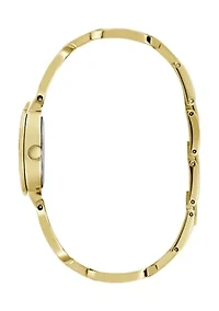 Gold Tone Analog Logo Watch