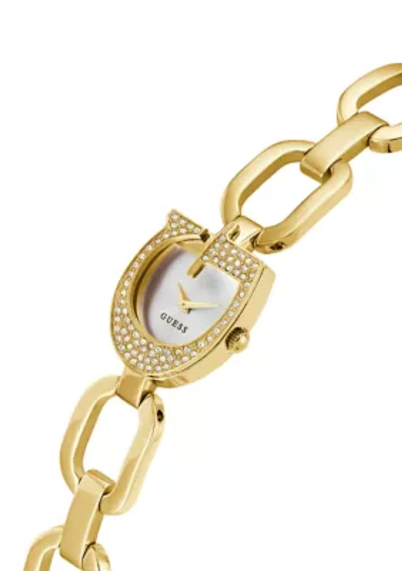 Gold Tone Analog Logo Watch