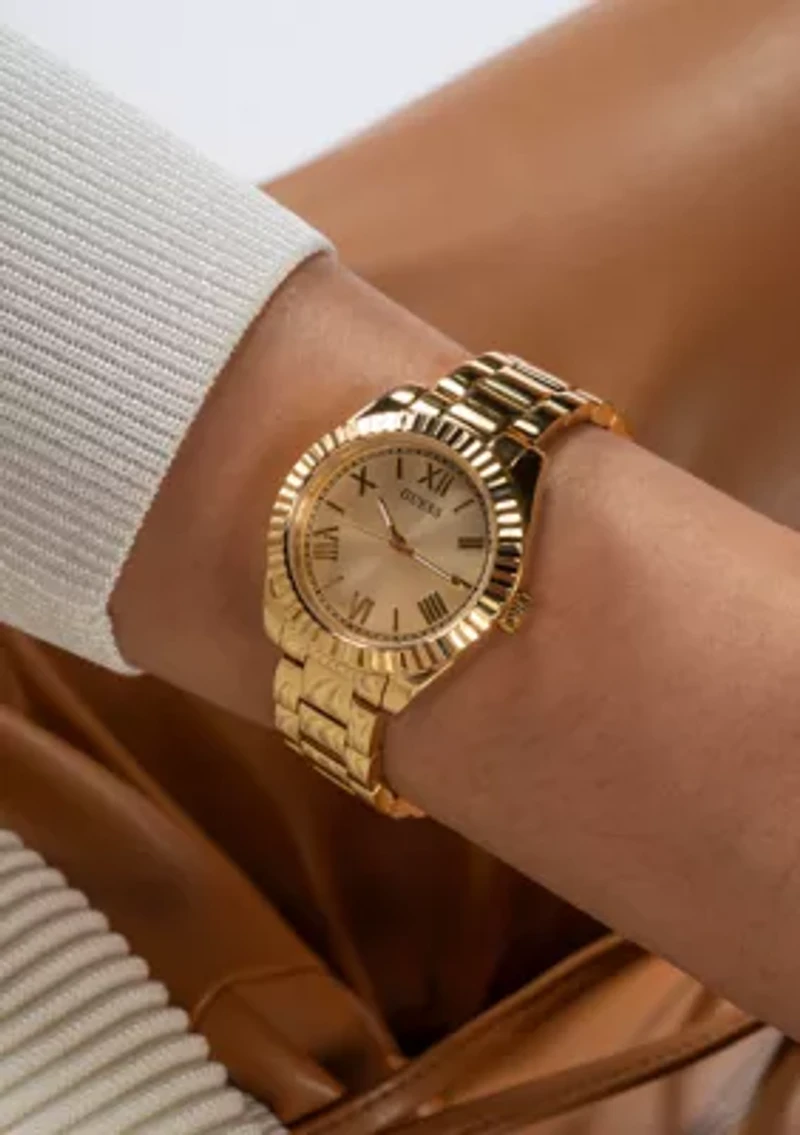 Gold Tone Analog Coin Edge Watch