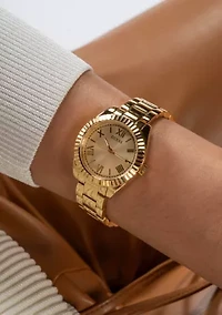 Gold Tone Analog Coin Edge Watch