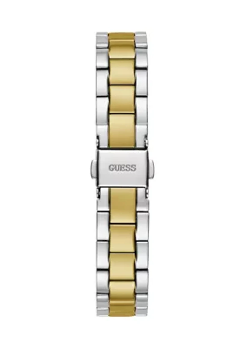 Two Tone Slim Blue Dial Watch