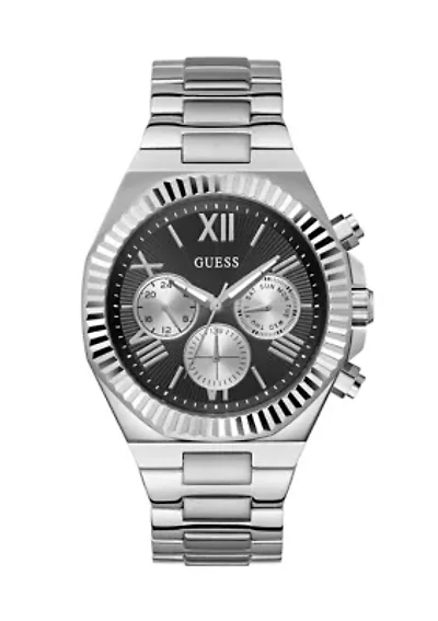 Silver and Black Metal Watch