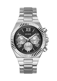 Silver and Black Metal Watch