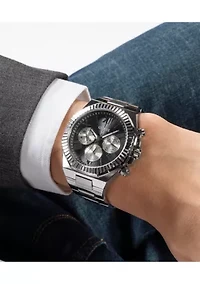 Silver and Black Metal Watch