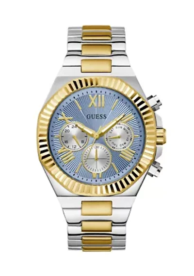 Stainless Steel Two Tone Blue Dial Watch