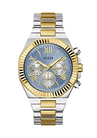 Stainless Steel Two Tone Blue Dial Watch