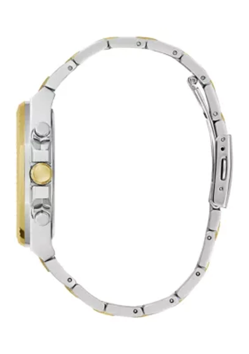 Stainless Steel Two Tone Blue Dial Watch