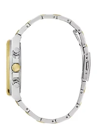 Stainless Steel Two Tone Blue Dial Watch