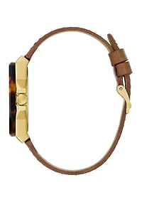  Ladies Brown Gold Tone Multi-Function Watch