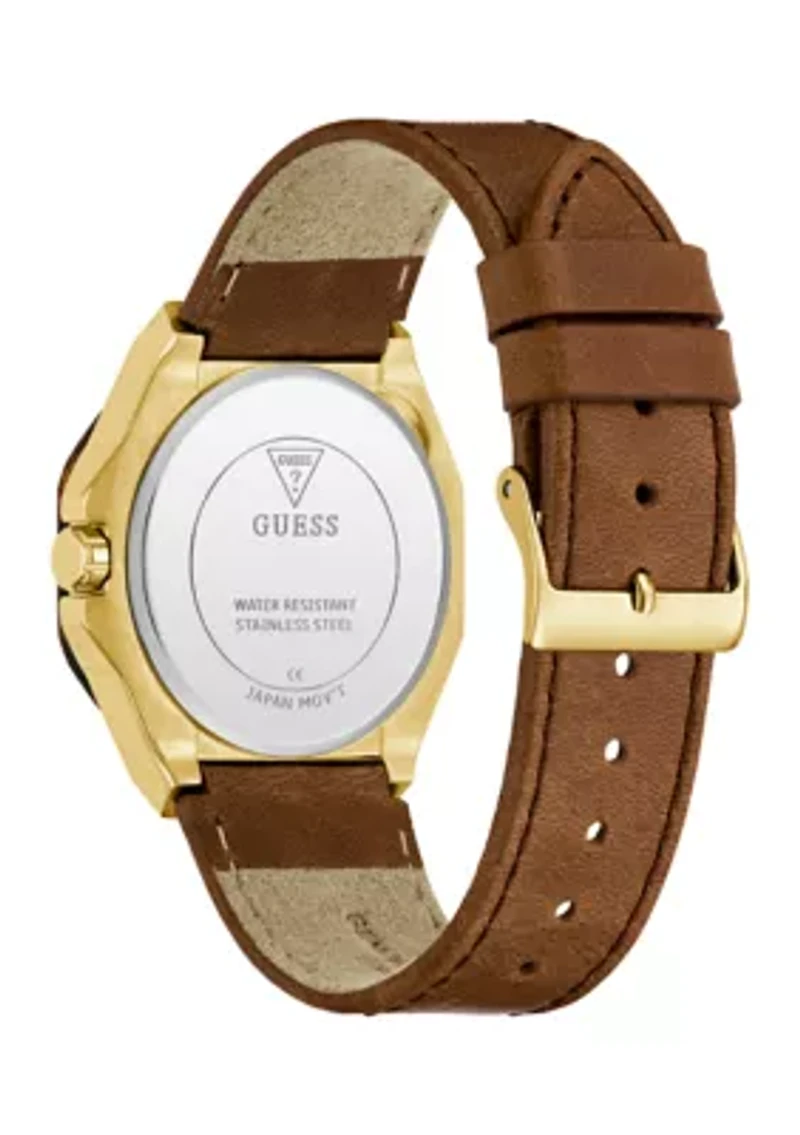  Ladies Brown Gold Tone Multi-Function Watch