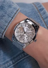 Silver Tone Multi-Function Watch