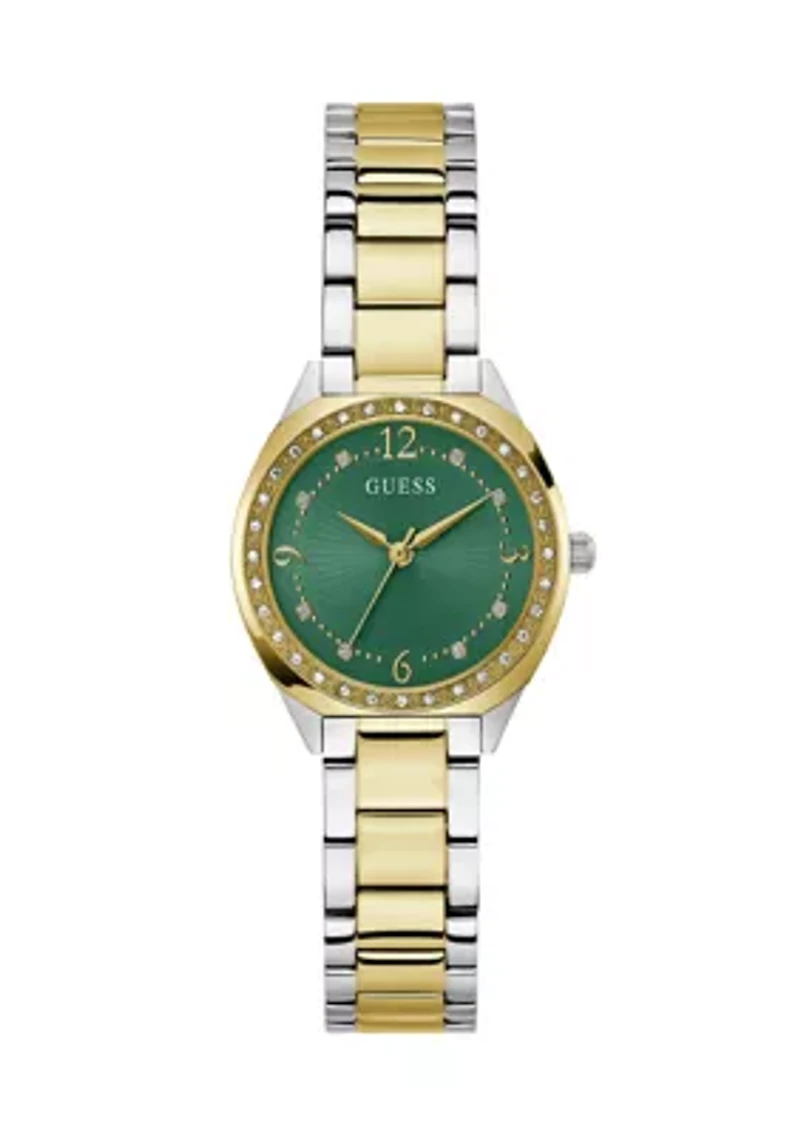 Two Tone Green Dial Watch