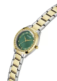 Two Tone Green Dial Watch