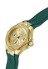 Green Gold Tone Multi-function Watch
