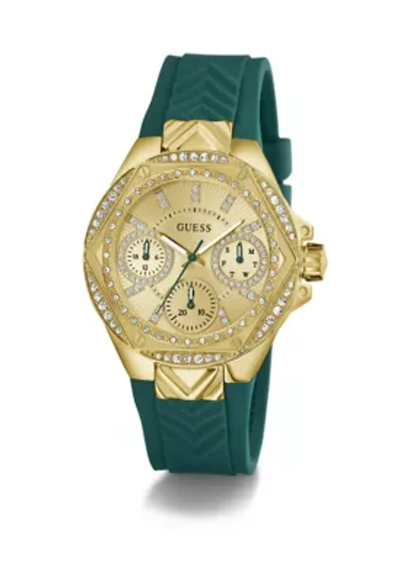 Green Gold Tone Multi-function Watch