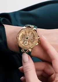 Green Gold Tone Multi-function Watch