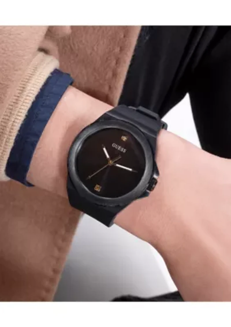 Rubber Black Band Watch