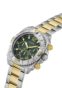 Two-Tone Silver Tone Multifunction Watch