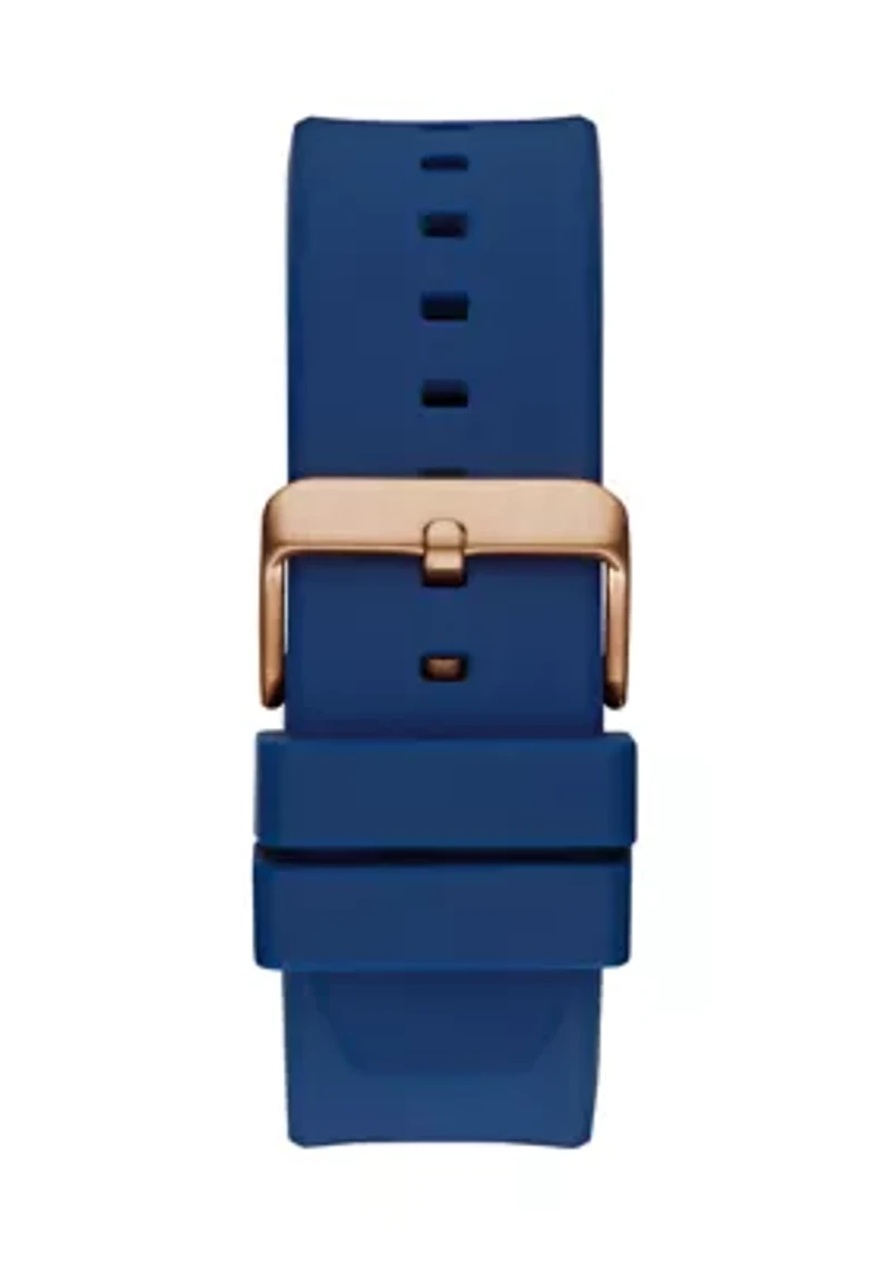 Blue Rose Gold Tone Multifunction Watch