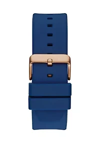 Blue Rose Gold Tone Multifunction Watch