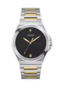 Two Tone Black Dial Watch