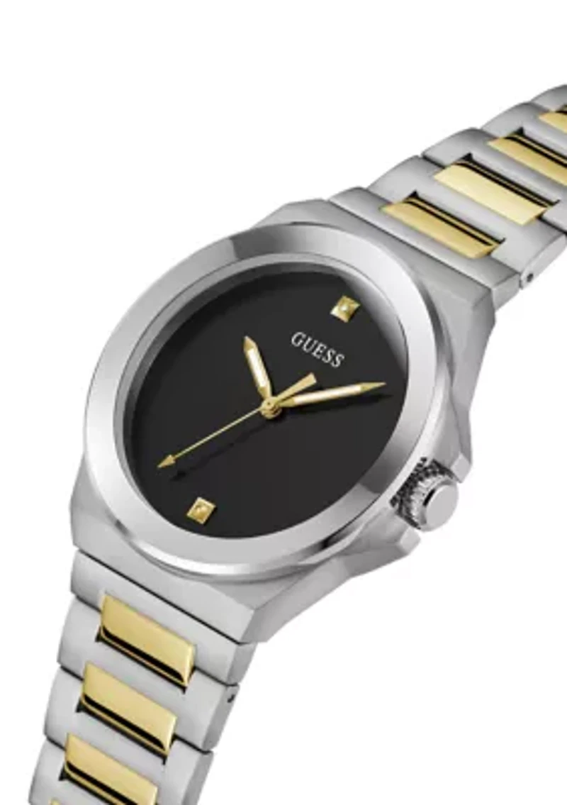 Two Tone Black Dial Watch