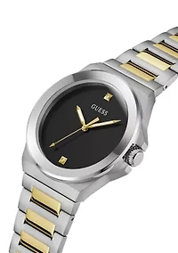 Two Tone Black Dial Watch