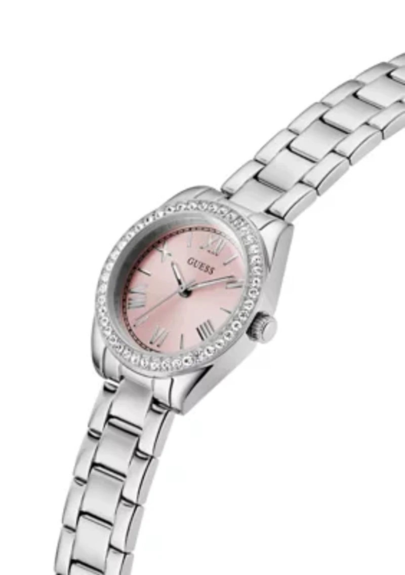 Mini Luna Ladies Silver Tone Analog Watch