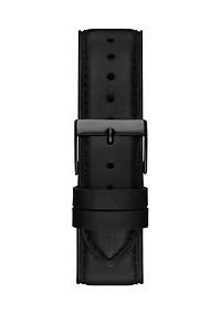 Black Leather Strap Analog Watch